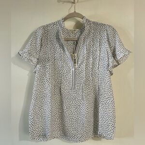 NEVER WORN Max Studio Black and White Polka Dot Blouse